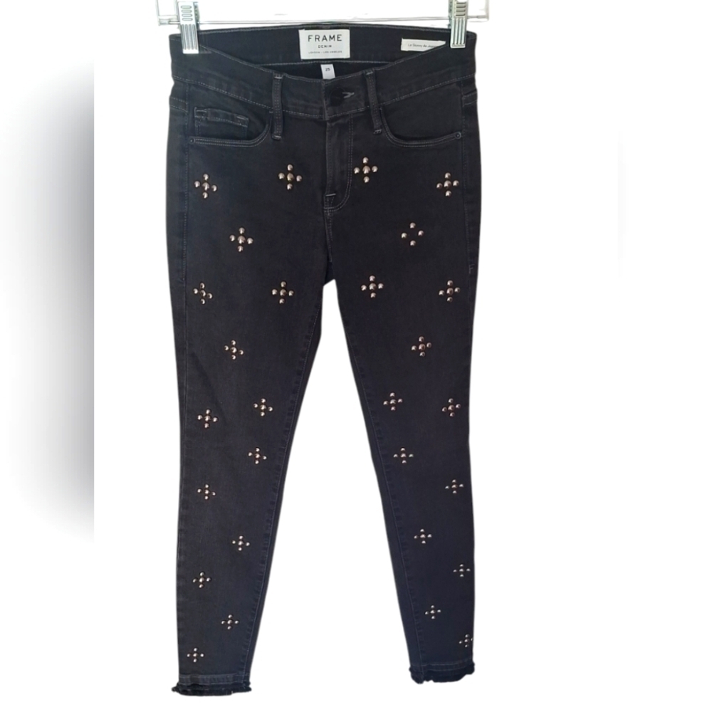 Frame Le Skinny de Jeanne Gray Denim Women's Size 25 - Picture 3 of 13